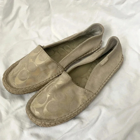 Coach 8 June Espadrilles in Silver and Gold with Suede Material - Picture 2 of 8